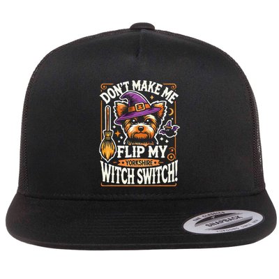 Yorkshire Terrier Halloween Costume Flip My Witch Switch Flatbill Hat