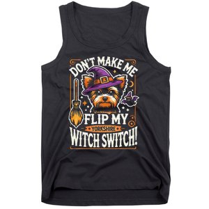 Yorkshire Terrier Halloween Costume Flip My Witch Switch Tank Top