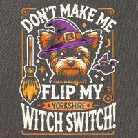 Yorkshire Terrier Halloween Costume Flip My Witch Switch Cotton Canvas Backpack