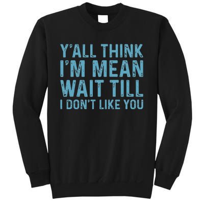 Yall Think Im Mean Wait Till I Dont Like You Sweatshirt