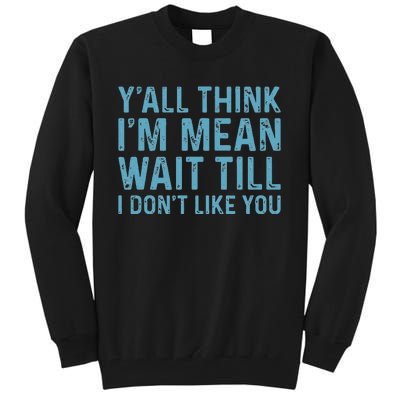 Yall Think Im Mean Wait Till I Dont Like You Tall Sweatshirt