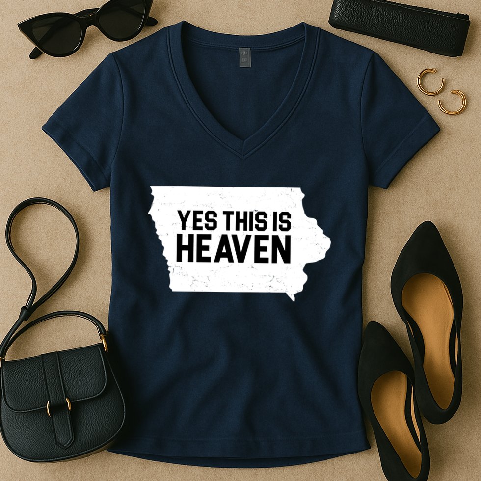 Yes This Is Heaven Iowa State Women's V-Neck T-Shirt