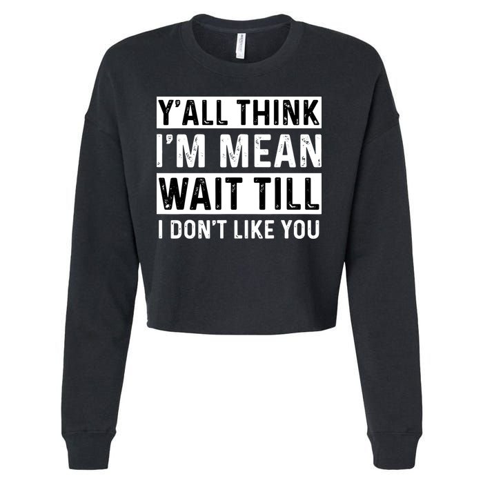Yall Think Im Mean Wait Till I Dont Like You Tee Cropped Pullover Crew
