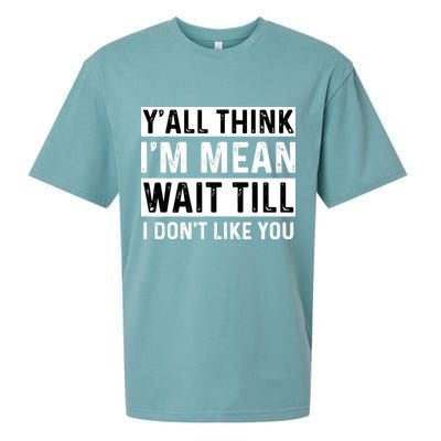 Yall Think Im Mean Wait Till I Dont Like You Tee Sueded Cloud Jersey T-Shirt