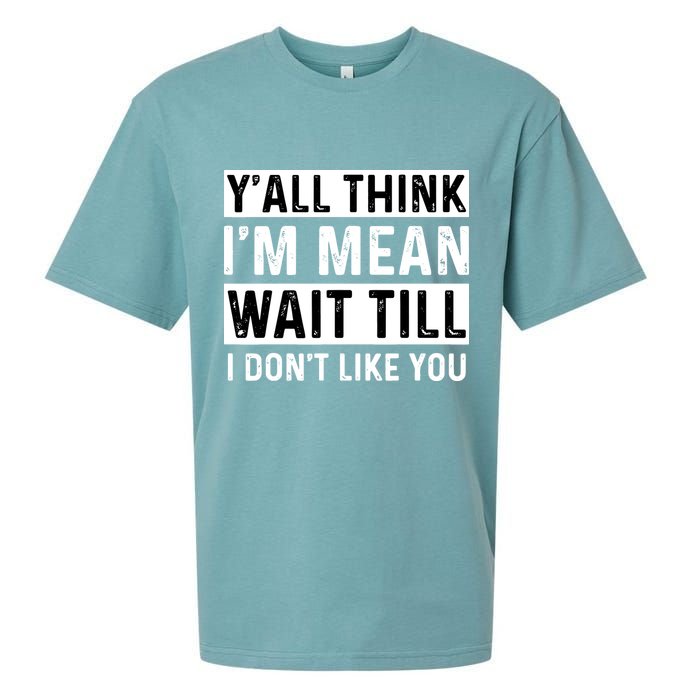Yall Think Im Mean Wait Till I Dont Like You Tee Sueded Cloud Jersey T-Shirt