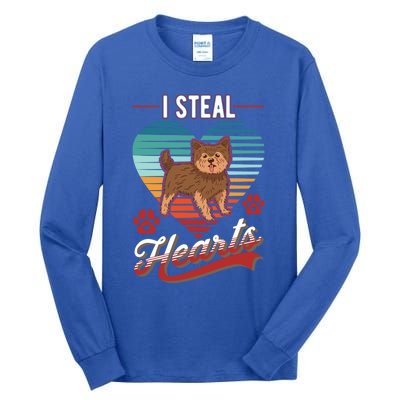 Yorkshire Terrier I Steal Hearts Valentines Day Yorkie Gift Tall Long Sleeve T-Shirt