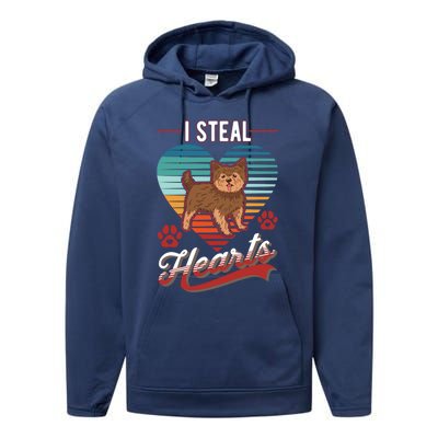 Yorkshire Terrier I Steal Hearts Valentines Day Yorkie Gift Performance Fleece Hoodie