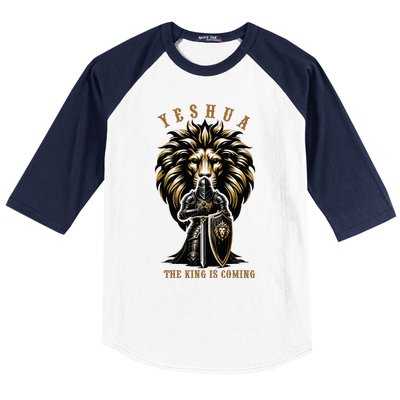 Yeshua The King Is Coming Jesus Christ Christian Verse Bible Baseball Sleeve Shirt