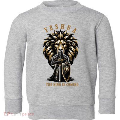 Yeshua The King Is Coming Jesus Christ Christian Verse Bible Toddler Sweatshirt