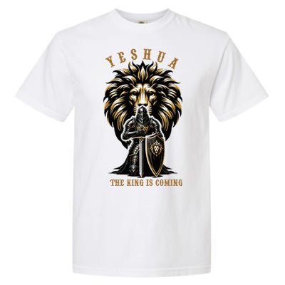 Yeshua The King Is Coming Jesus Christ Christian Verse Bible Garment-Dyed Heavyweight T-Shirt