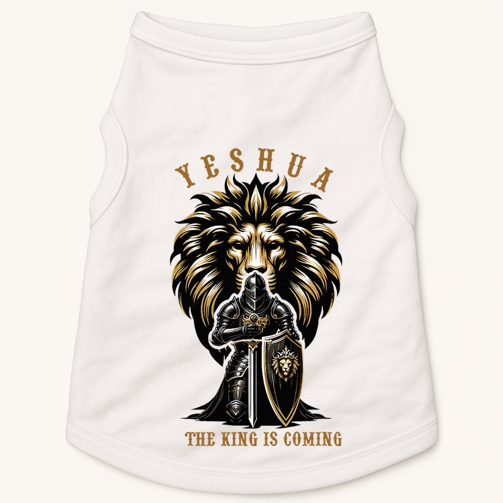 Yeshua The King Is Coming Jesus Christ Christian Verse Bible Doggie Tank
