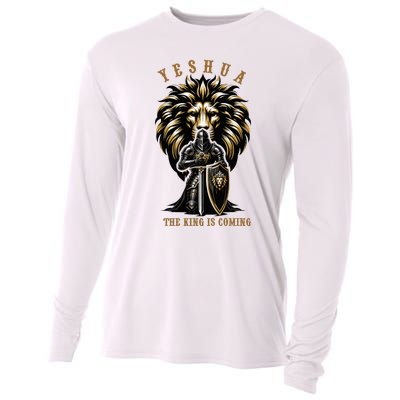 Yeshua The King Is Coming Jesus Christ Christian Verse Bible Cooling Performance Long Sleeve Crew