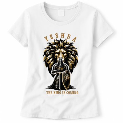 Yeshua The King Is Coming Jesus Christ Christian Verse Bible Womens T-Shirt