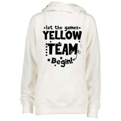 Yellow Team Let The Games Begin Field Trip Day Womens Funnel Neck Pullover Hood