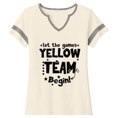 Yellow Team Let The Games Begin Field Trip Day Ladies Halftime Notch Neck Tee