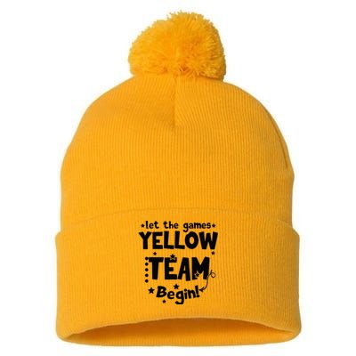 Yellow Team Let The Games Begin Field Trip Day Pom Pom 12in Knit Beanie