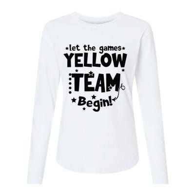 Yellow Team Let The Games Begin Field Trip Day Womens Cotton Relaxed Long Sleeve T-Shirt