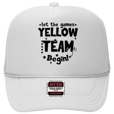 Yellow Team Let The Games Begin Field Trip Day High Crown Mesh Back Trucker Hat