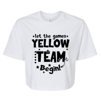 Yellow Team Let The Games Begin Field Trip Day Bella+Canvas Jersey Crop Tee