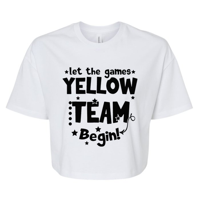 Yellow Team Let The Games Begin Field Trip Day Bella+Canvas Jersey Crop Tee