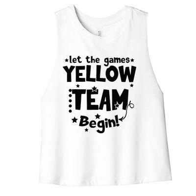 Yellow Team Let The Games Begin Field Trip Day Women's Racerback Cropped Tank