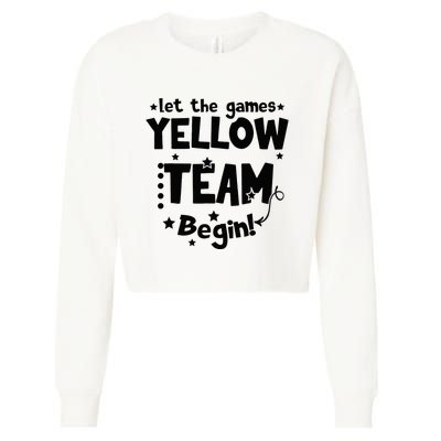 Yellow Team Let The Games Begin Field Trip Day Cropped Pullover Crew