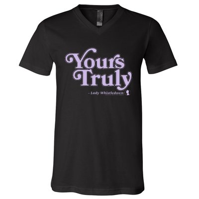 Yours Truly Lady Whistledown V-Neck T-Shirt