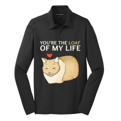 You're The Loaf Of My Life Funny Cat Valentine's Day Cute Silk Touch Performance Long Sleeve Polo