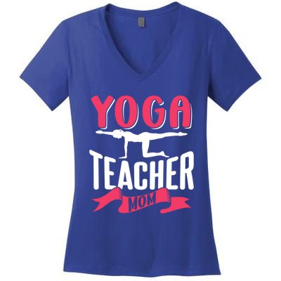 Yoga Teacher Mom Mother Hobby Mommy Mama Mothers Day Gift Women's V-Neck T-Shirt