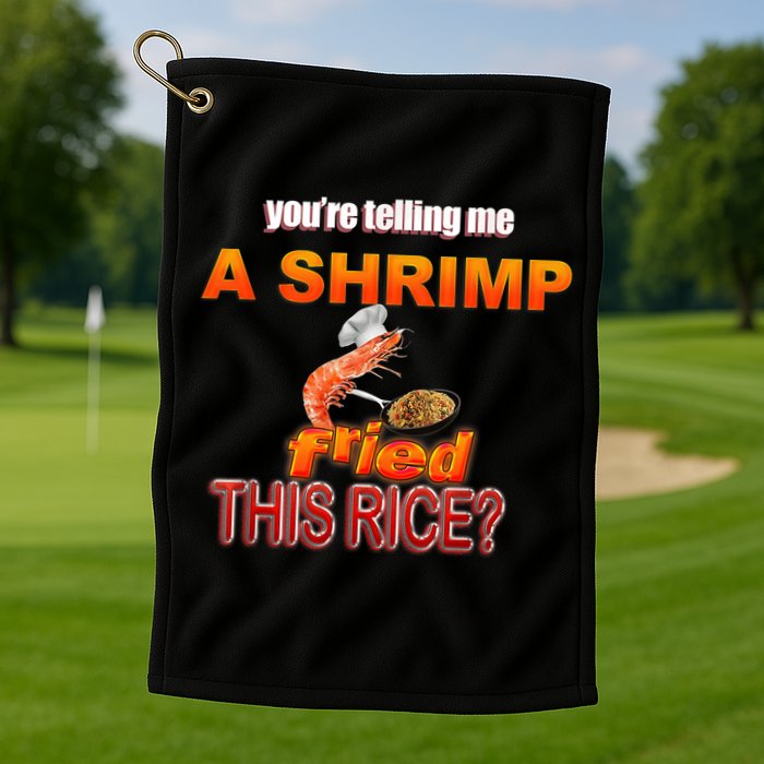 You’Re Telling Me A Shrimp Fried This Rice? Funny Dank Meme Golf Towel