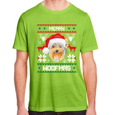 Yorkshire Terrier Merry Woofmas Gift For Christmas Xmas Great Gift Adult ChromaSoft Performance T-Shirt