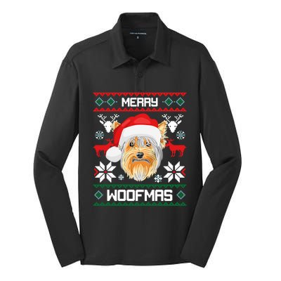 Yorkshire Terrier Merry Woofmas Gift For Christmas Xmas Great Gift Silk Touch Performance Long Sleeve Polo