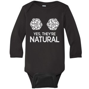 Yes, they're Natural 20 d20 dice funny RPG gamer Baby Long Sleeve Bodysuit