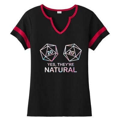 Yes TheyRe Natural 20 D20 Dice Funny Rpg Gamer & Women Ladies Halftime Notch Neck Tee