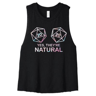 Yes TheyRe Natural 20 D20 Dice Funny Rpg Gamer & Women Women's Racerback Cropped Tank