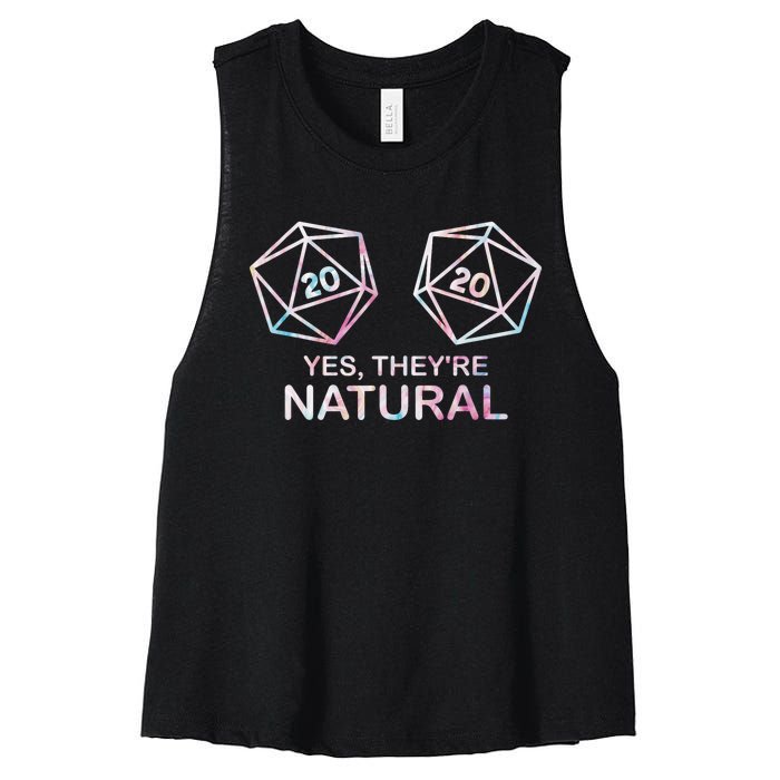 Yes TheyRe Natural 20 D20 Dice Funny Rpg Gamer & Women Women's Racerback Cropped Tank