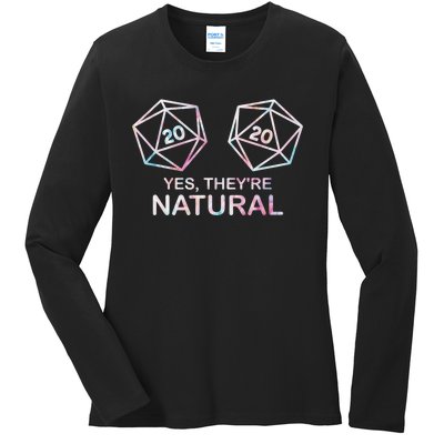 Yes TheyRe Natural 20 D20 Dice Funny Rpg Gamer & Women Ladies Long Sleeve Shirt