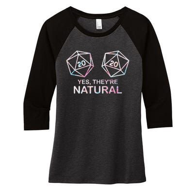 Yes TheyRe Natural 20 D20 Dice Funny Rpg Gamer & Women Women's Tri-Blend 3/4-Sleeve Raglan Shirt