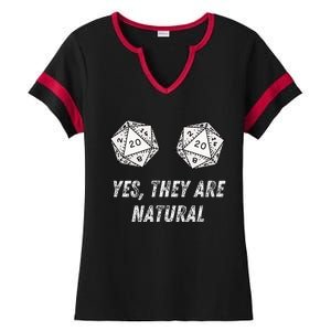 Yes TheyRe Natural D20 20 Dice Funny Rpg Board Gamer Humor Ladies Halftime Notch Neck Tee