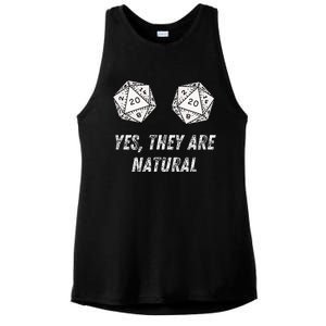 Yes TheyRe Natural D20 20 Dice Funny Rpg Board Gamer Humor Ladies PosiCharge Tri-Blend Wicking Tank