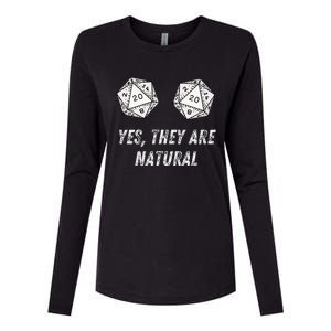 Yes TheyRe Natural D20 20 Dice Funny Rpg Board Gamer Humor Womens Cotton Relaxed Long Sleeve T-Shirt