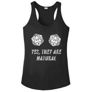 Yes TheyRe Natural D20 20 Dice Funny Rpg Board Gamer Humor Ladies PosiCharge Competitor Racerback Tank