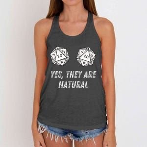 Yes TheyRe Natural D20 20 Dice Funny Rpg Board Gamer Humor Women's Knotted Racerback Tank