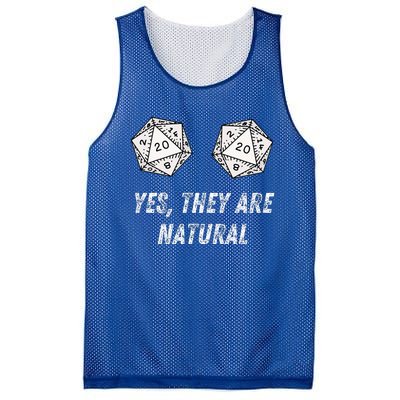 Yes TheyRe Natural D20 20 Dice Funny Rpg Board Gamer Humor Mesh Reversible Basketball Jersey Tank