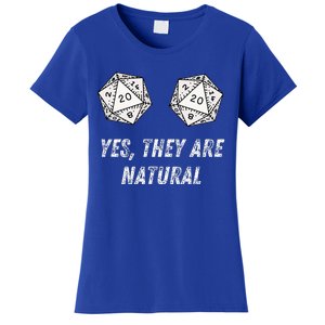 Yes TheyRe Natural D20 20 Dice Funny Rpg Board Gamer Humor Women's T-Shirt