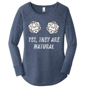 Yes TheyRe Natural D20 20 Dice Funny Rpg Board Gamer Humor Women's Perfect Tri Tunic Long Sleeve Shirt