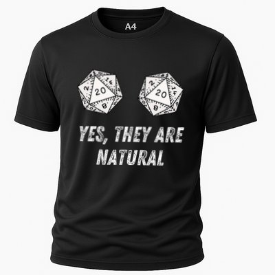 Yes TheyRe Natural D20 20 Dice Funny Rpg Board Gamer Humor Performance Shirt