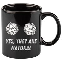 Yes TheyRe Natural D20 20 Dice Funny Rpg Board Gamer Humor 11oz C Handle Ceramic Mug