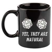 Yes TheyRe Natural D20 20 Dice Funny Rpg Board Gamer Humor 11oz C Handle Ceramic Mug