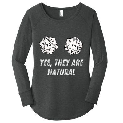 Yes TheyRe Natural D20 20 Dice Funny Rpg Board Gamer Humor Women's Perfect Tri Tunic Long Sleeve Shirt